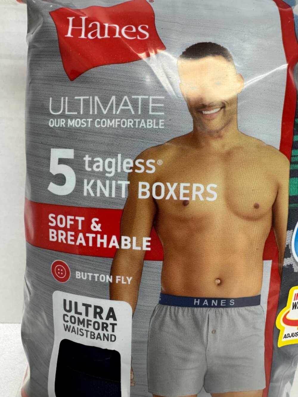 NIB Hanes 5 Tagless Knit Boxers - Medium - Picture 2 of 6